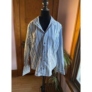 Vintage 90s Victorinox Swiss Army Shirt Striped Cotton Button Up Old Money Men M